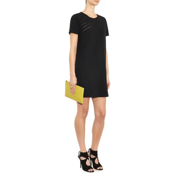 DVF Diane Von Furstenberg Cecilia Ladder Stitch Cutout Short Sleeve Shift Dress - Picture 1 of 12